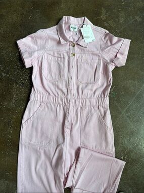 Show Me Your MuMu Light Pink Short-Sleeve Utility Jumpsuit